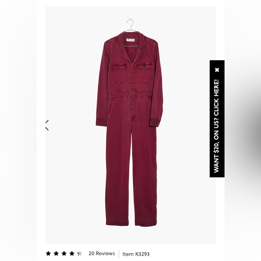 Madewell garment-dyed denim slim coverall jumpsuit